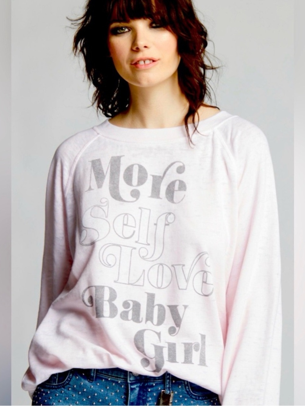 NWOT ODDPEOPLE by Recycled Karma Pink 'More Self Love Baby Girl' Sweatshirt
